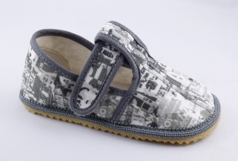 Zvětšit Barefoot přezůvky Beda - užší typ šedé nápisy, 00
